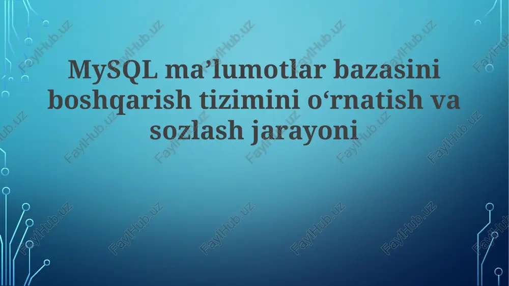 mysql ma’lumotlar bazasini boshqarish jarayoni — PPTX