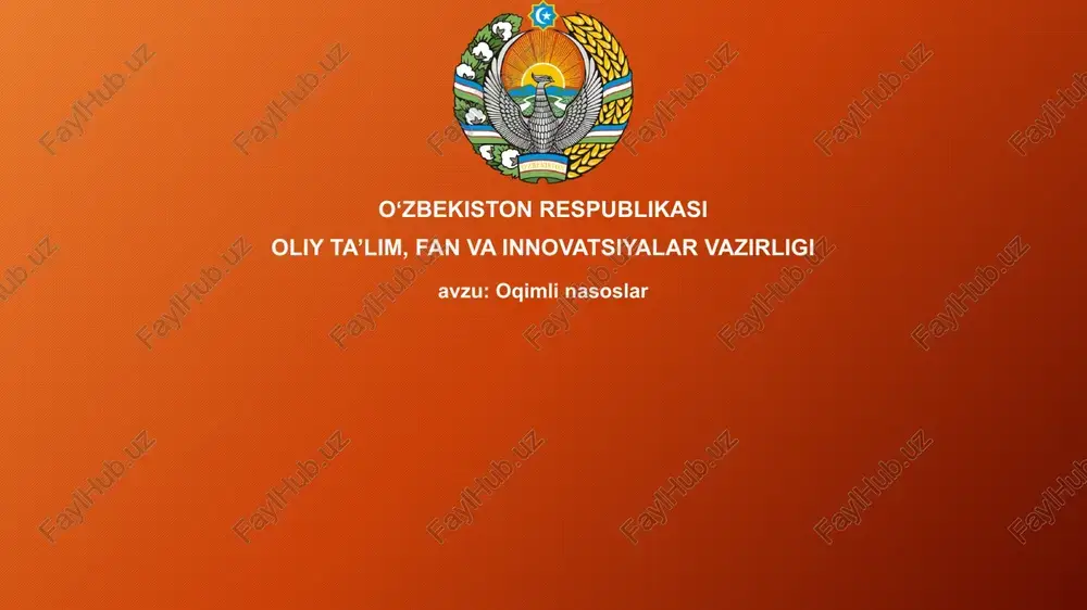 oqim nasoslar — PPTX