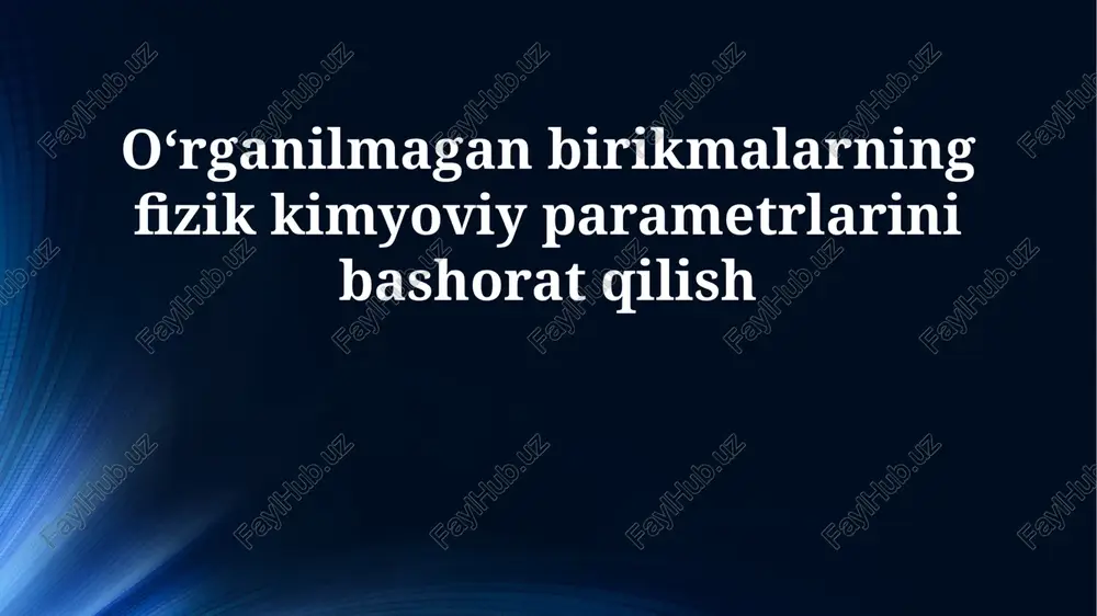 molekulalarning fizik-kimyoviy xususiyatlari — PPTX