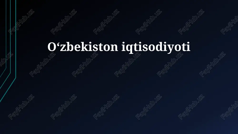 oʻzbekiston iqtisodiyoti — PPTX
