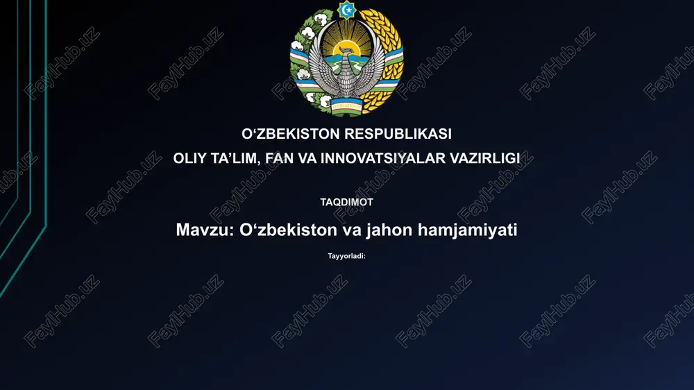 oʻzbekistonvajahonhamjamiyati — PPTX
