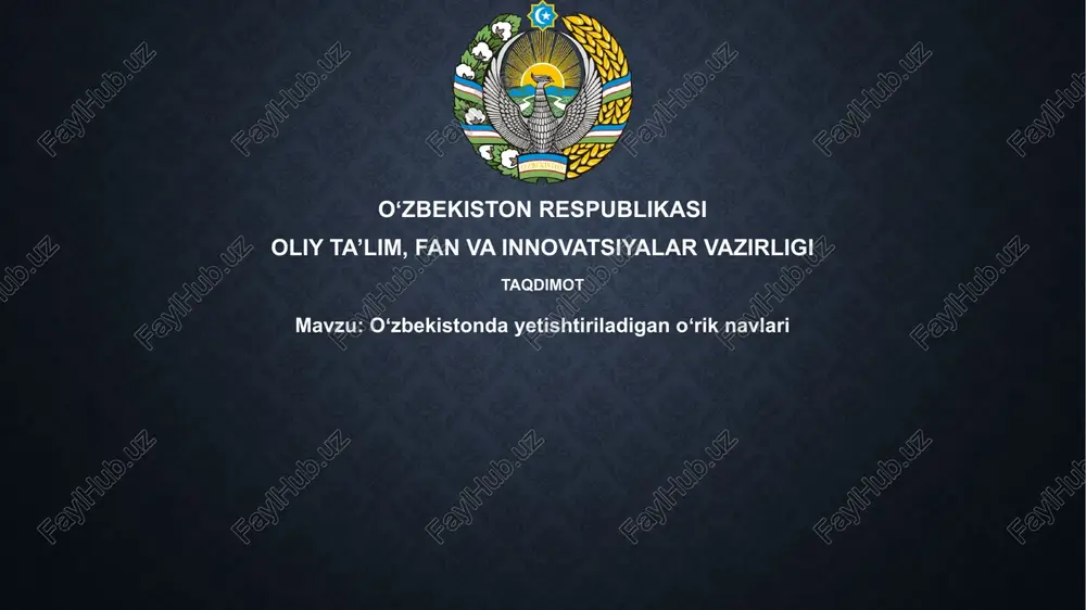 oʻzbekistondayetishtiriladiganoʻriknavlari — PPTX