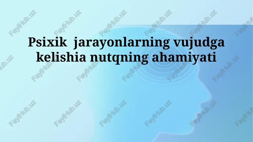 nutq va aqliy jarayonlar — PPTX