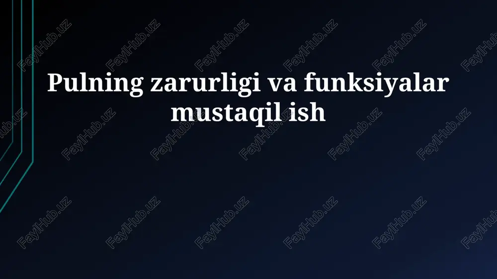 siyraklash va mustaqil ishlar — PPTX