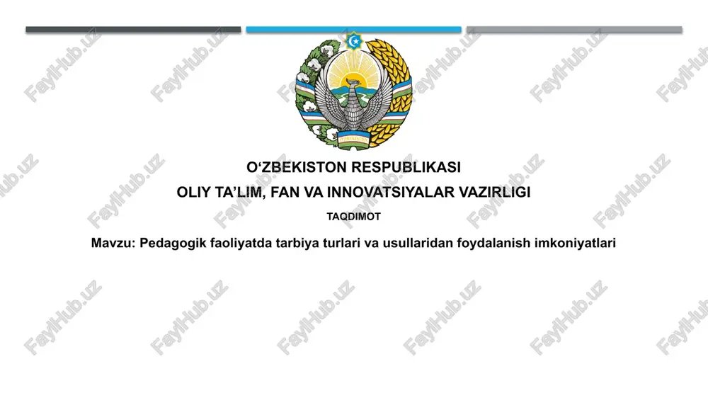 tarbiya turlari va usullari — PPTX