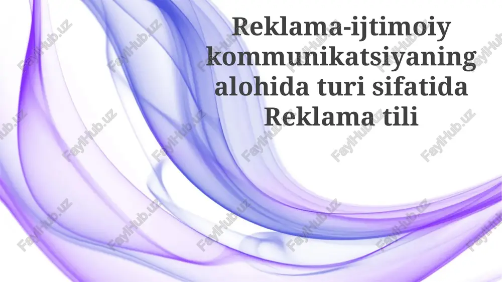 reklama tili — PPTX