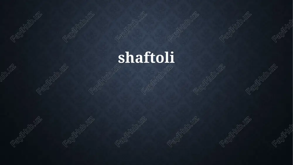 shaftoli — PPTX
