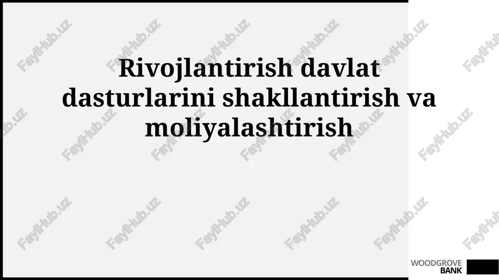 rivojlantirish davlat dasturlari — PPTX