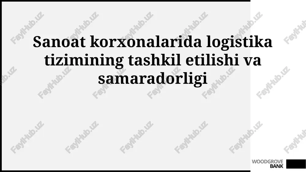 logistika tizimi — PPTX