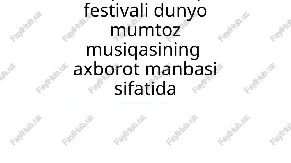 sharq taronalari xalqaro musiqa festivali — PPTX