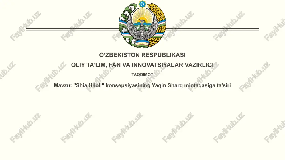 shia hiloli tushunchasi — PPTX