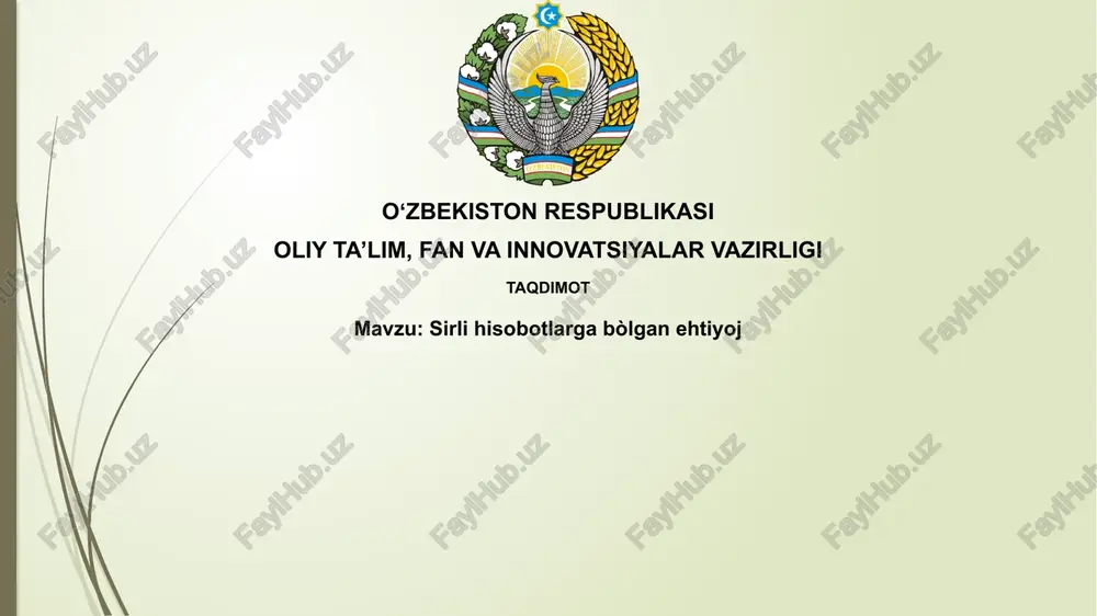 maxfiylik hisobotlari — PPTX