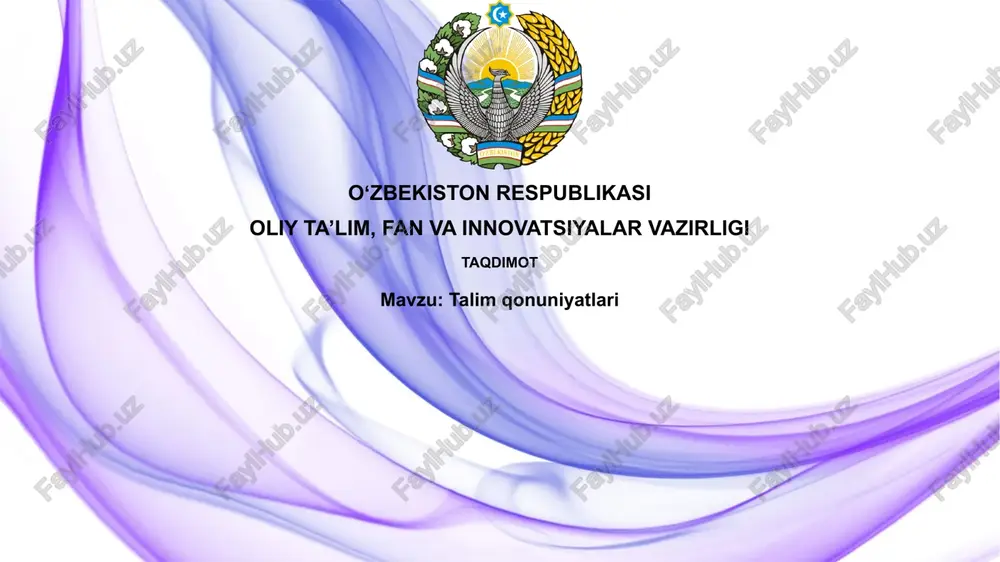 ta'lim qonunchiligi tarixi — PPTX
