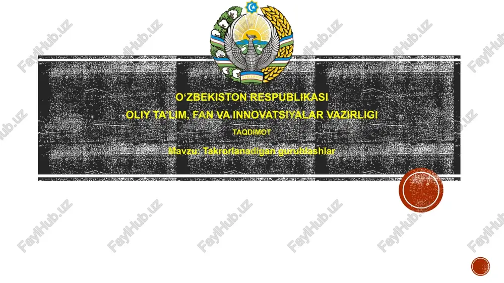 takrorlanuvchi guruhlashlar — PPTX