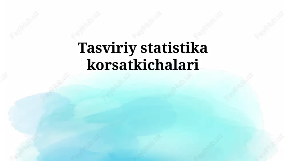 ta'rifiy statistika — PPTX