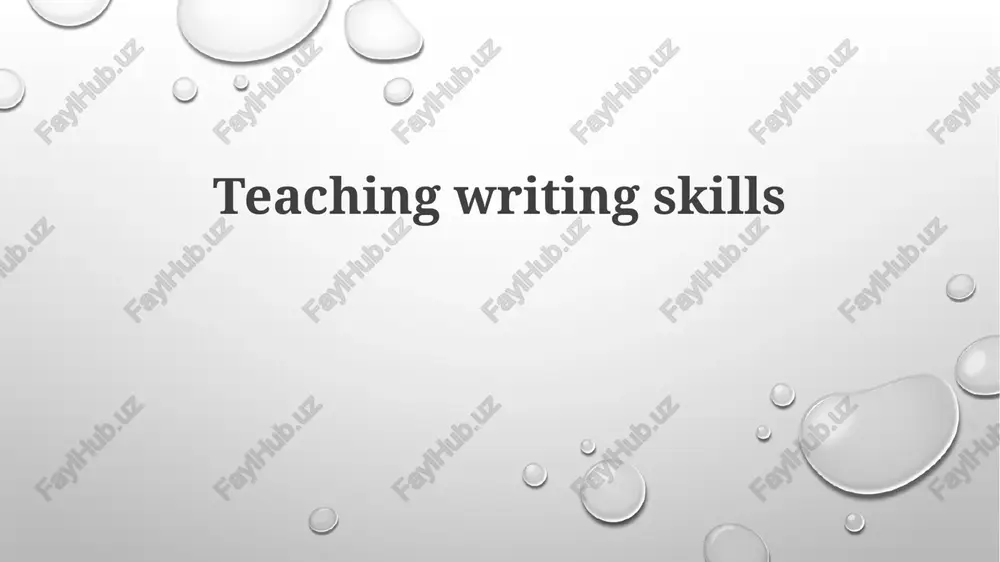 teaching writing skills — PPTX