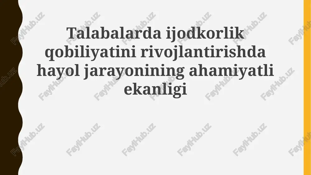 tasavvur va ijodkorlik — PPTX
