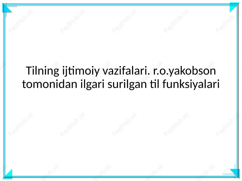 tilning ijtimoiy vazifalari — PPTX