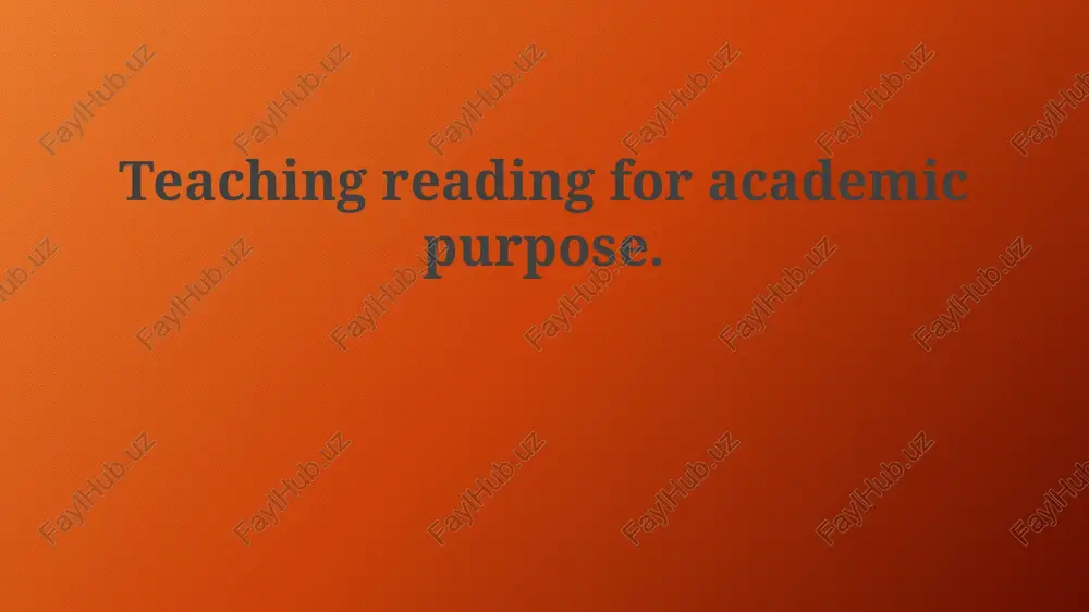 teaching academic reading — PPTX