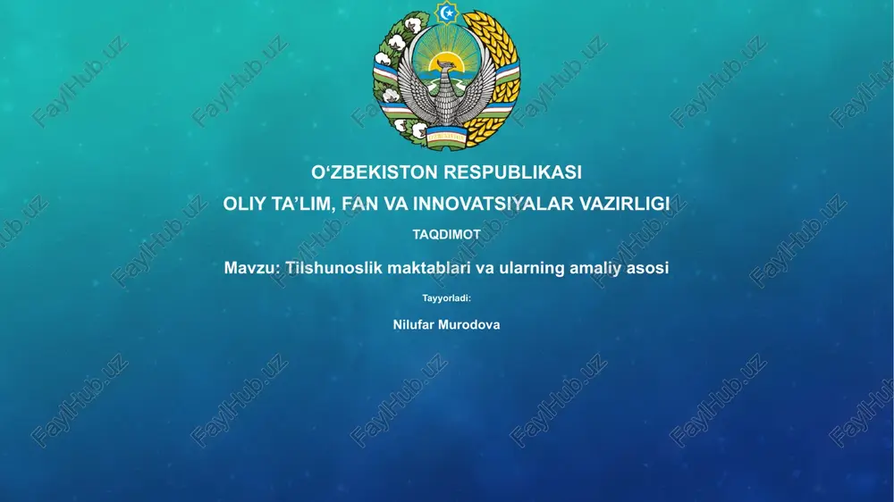 tilshunoslik maktablari va ularning amaliya sosi — PPTX