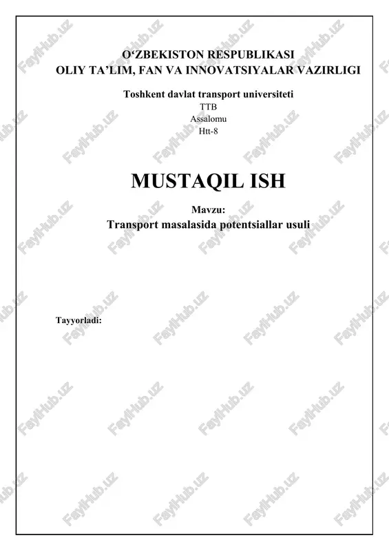 potentsiallar usuli — DOCX