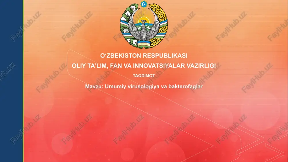 umumiy virusologiya va bakteriofaglar — PPTX
