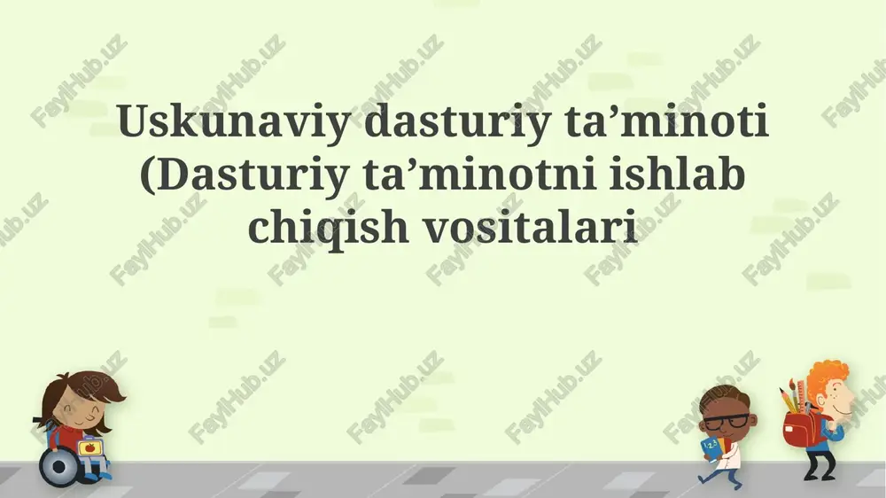dasturiy ta'minotni ishlab chiqish vositalari — PPTX