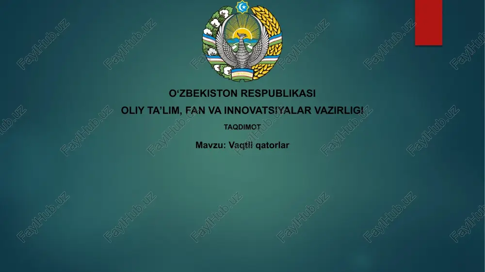vaqt seriyasi tahlili — PPTX