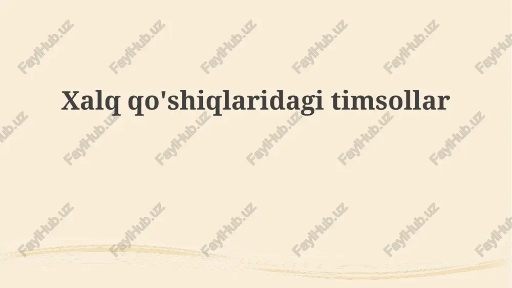 folklor qo'shiqlaridagitimsollar — PPTX