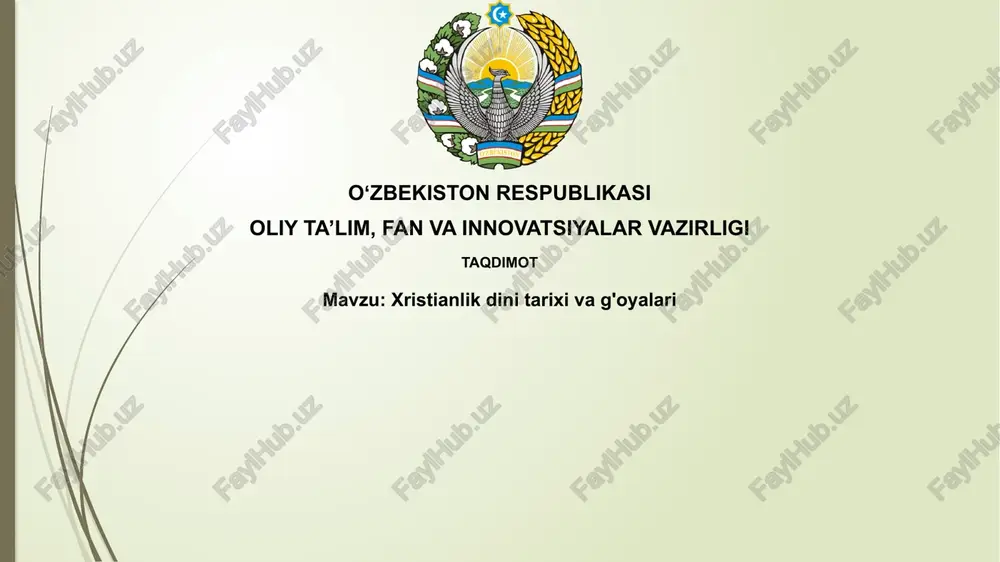 xristianlikdini tarixi va g'oyalari — PPTX