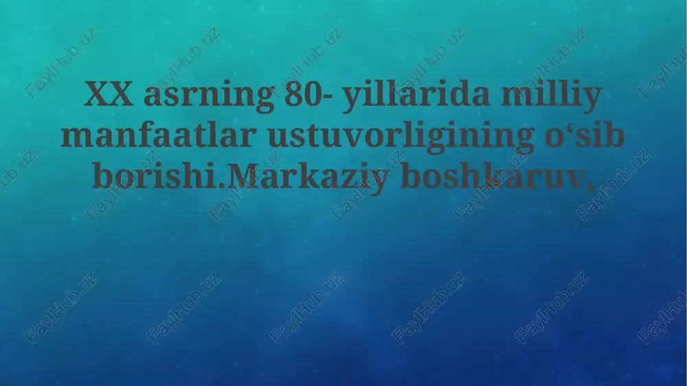 1980-yillarda milliy manfaatlar ustuvorligi — PPTX