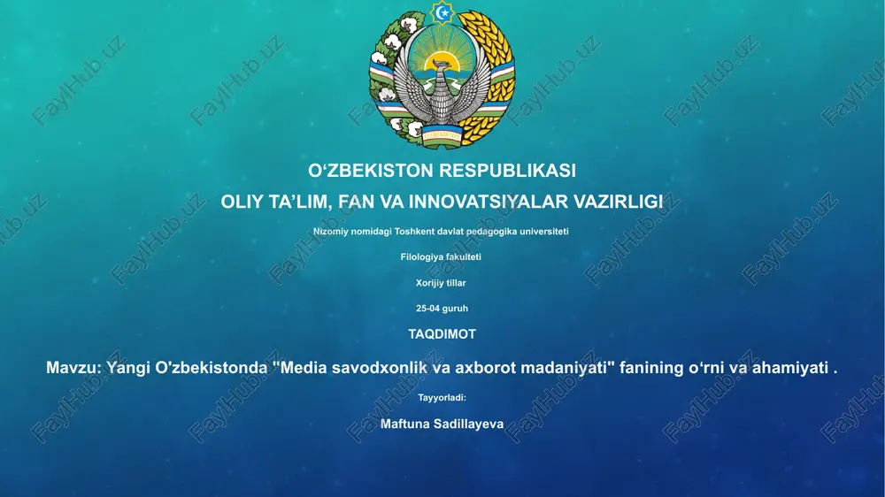 media savodxonlik va axborot madaniyati — PPTX