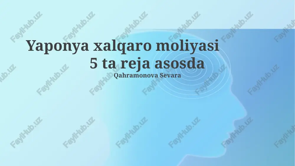 yaponya xalqaro moliyasi — PPTX