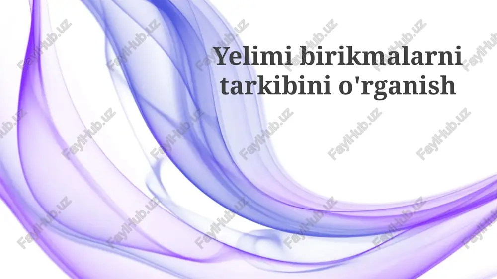 polimer birikmalarni tarkibini o'rganish — PPTX