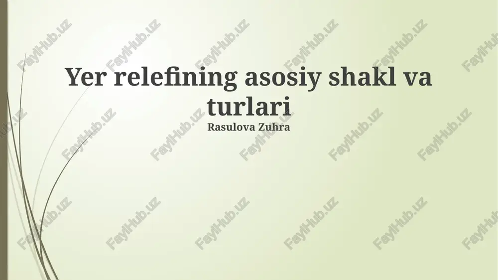 yer relefining asosiy shakl va turlari — PPTX