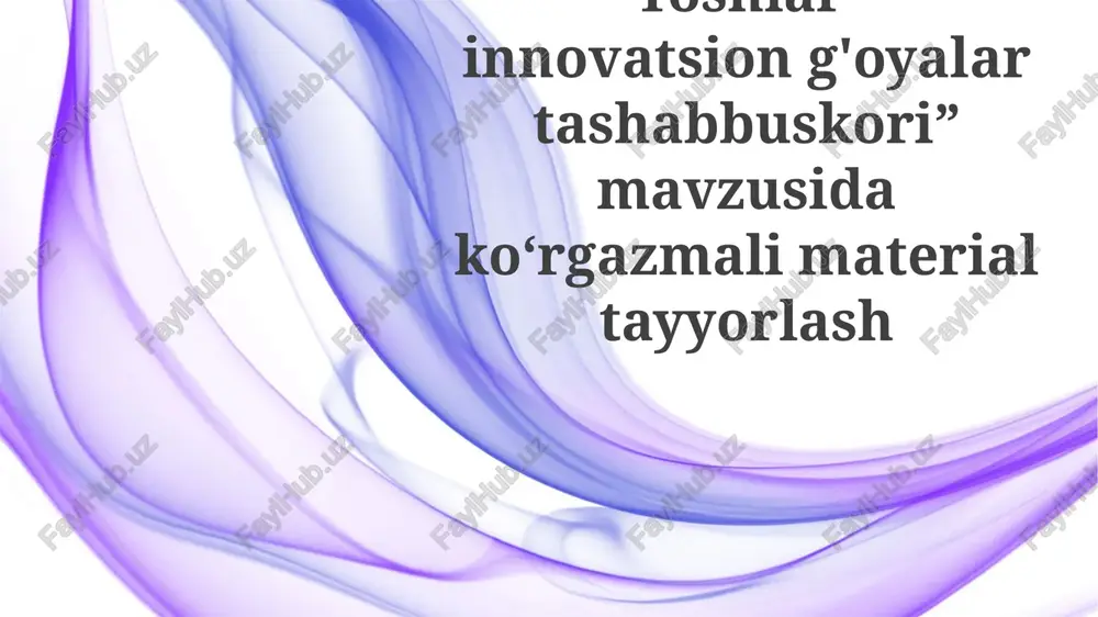 yoshlar innovatsiyasining ahamiyati va salohiyati — PPTX