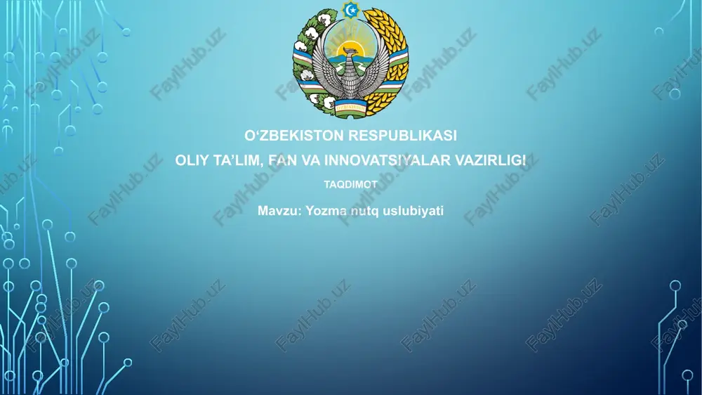 yozma nutq uslubi — PPTX