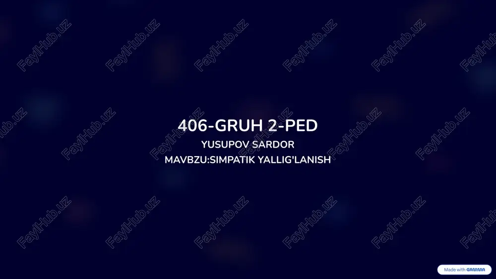 simpatik yalliğlanish — PPTX