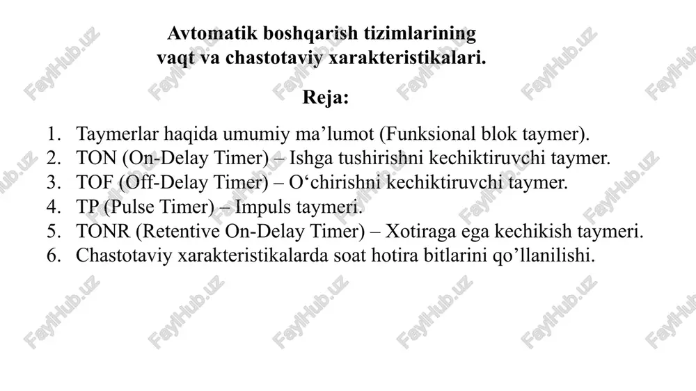 taymerlar — PPTX