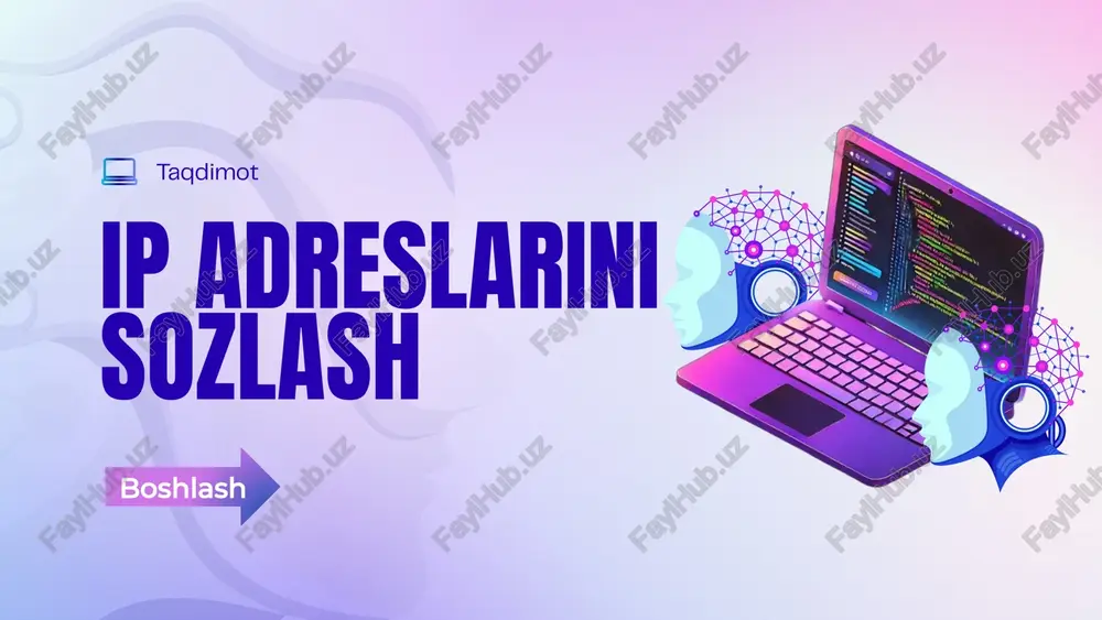 ip adreslarini sozlash — PPTX