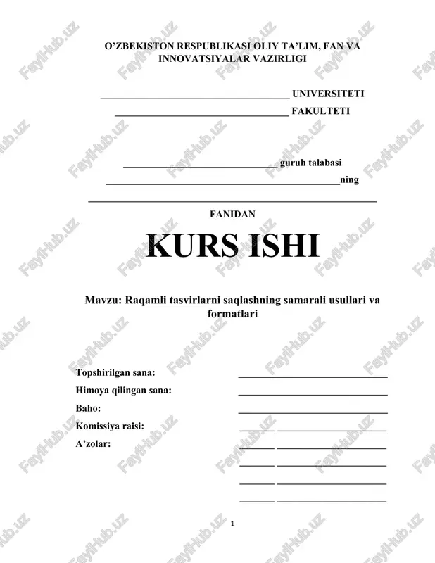 raqamli tasvirlarni saqlashning samarali usullari va formatlari — PDF