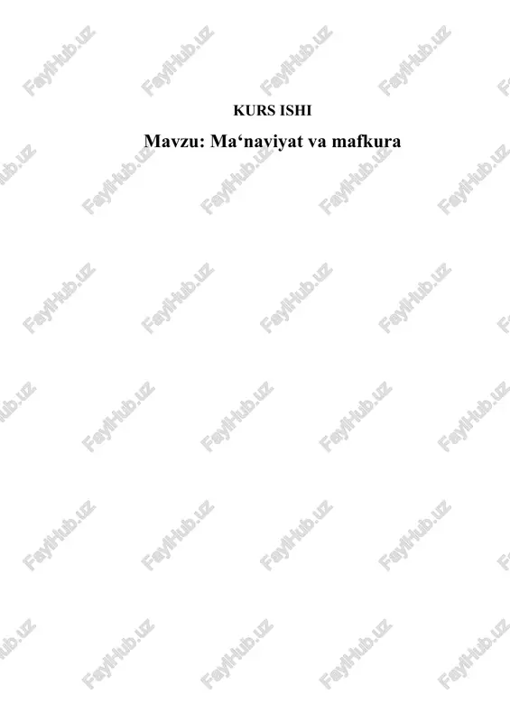 ma'naviyat va mafkura — DOCX