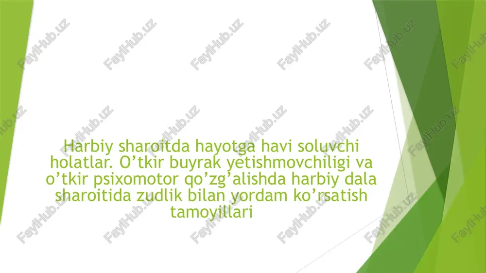 buyrak yetishmovchiligi — PPTX