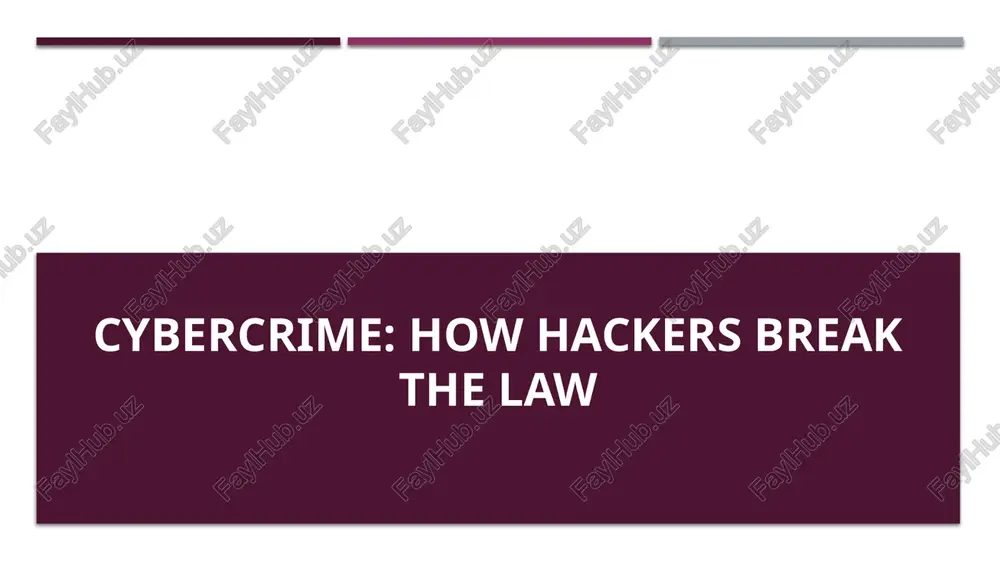 cybercrime: how hackers break the law — PPTX