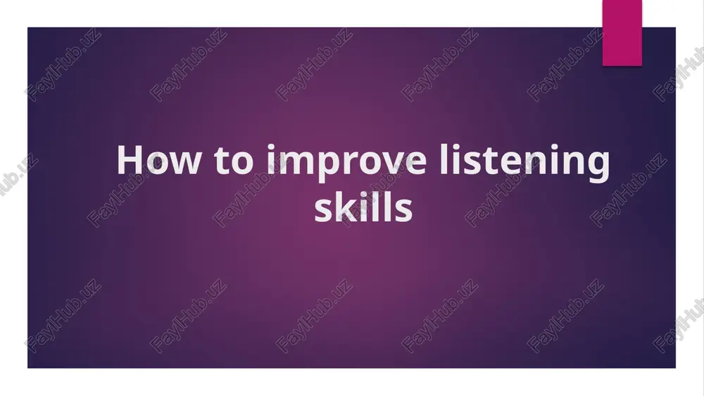 how to improve listening skills — PPTX