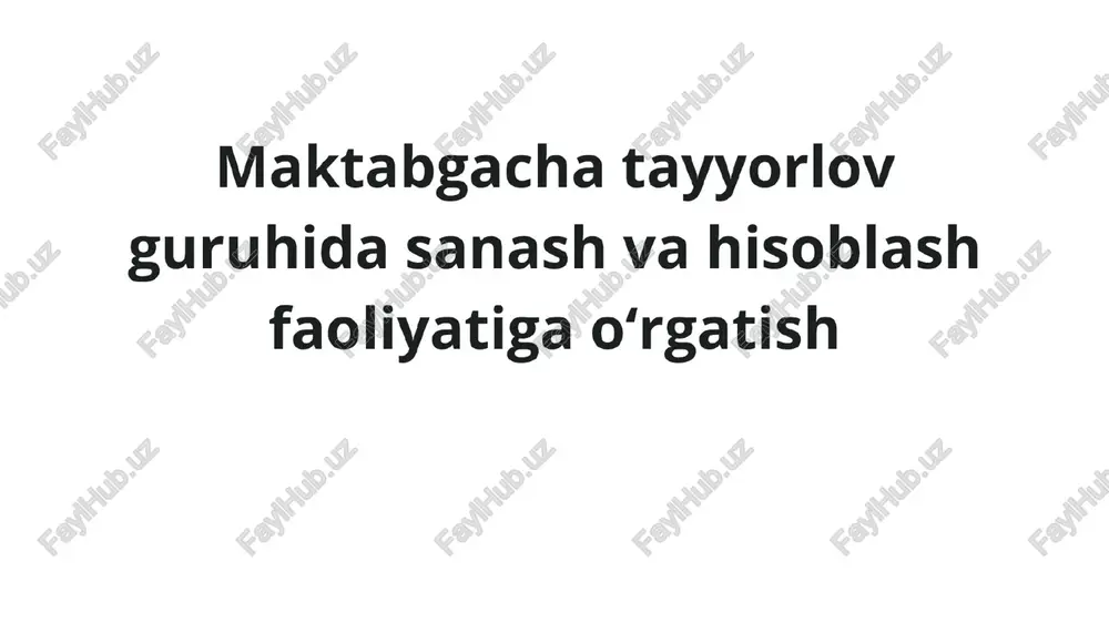 maktabgacha tayyorlov — PPTX