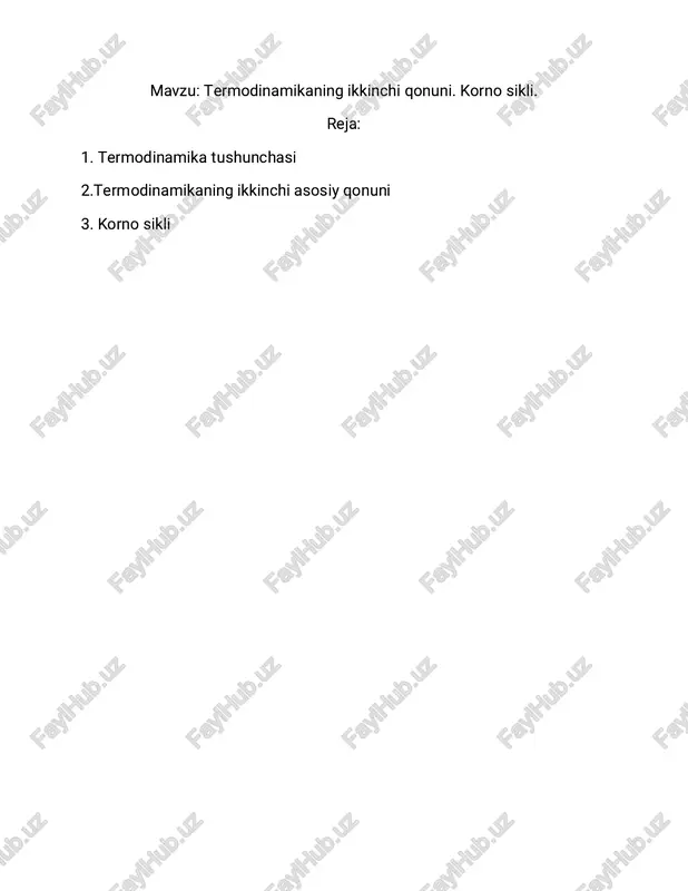 termodinamikaning ikkinchi qonuni — PDF