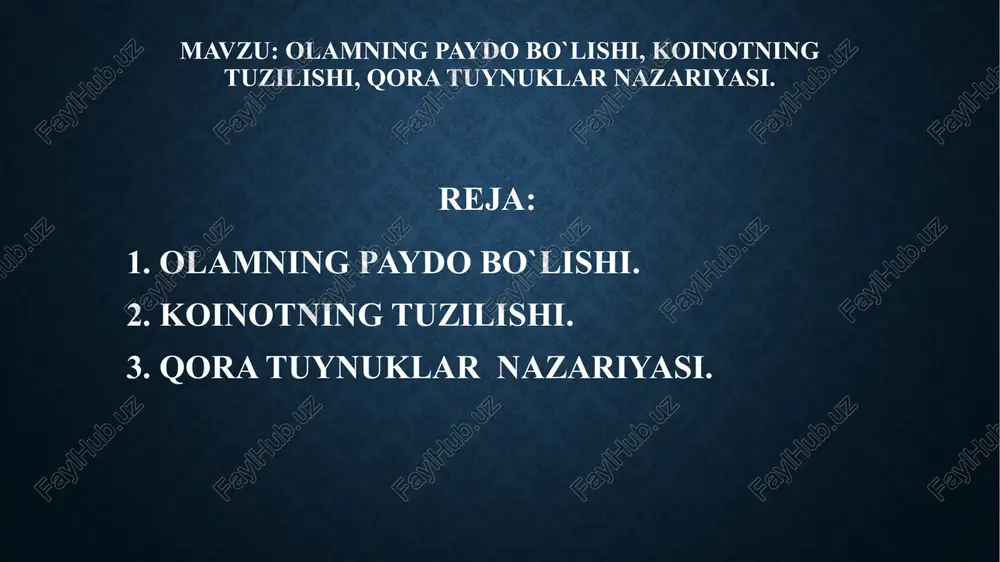 qora tuyinuklar nazariyasi — PPTX