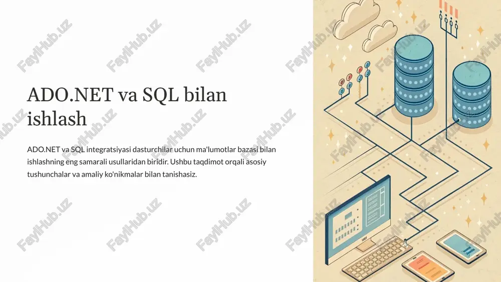 ado.net va sql bilan ishlash — PPTX