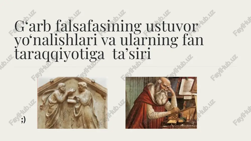 qadimgi yunon falsafa maktablarining fan taraqqiyotiga ta’siri — PPTX